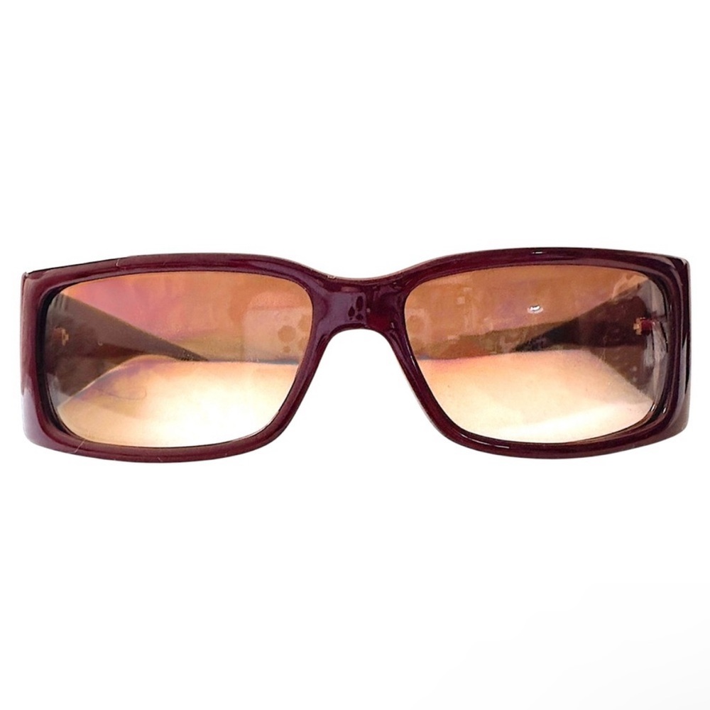 VTG Y2K DIOR ClassicDior 2 Burgundy Sunglasses Brown Gradient Lens CQJNF NWOT - Picture 7 of 16